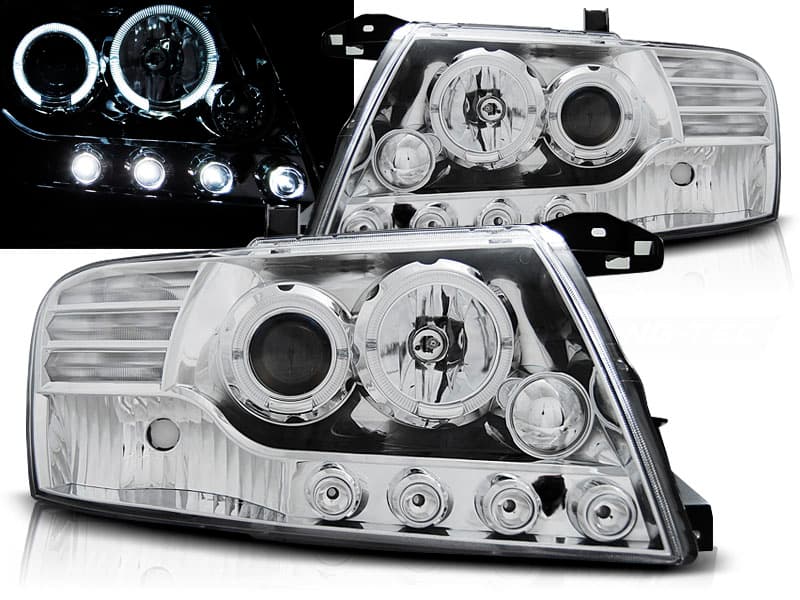 Predné svetlá Mitsubishi Pajero V60 01-06 Angel Eyes Chrome