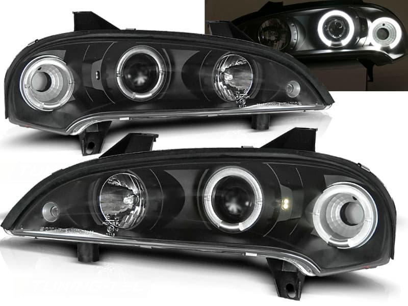 Predné svetlá Opel Tigra 94-00 Angel Eyes Black