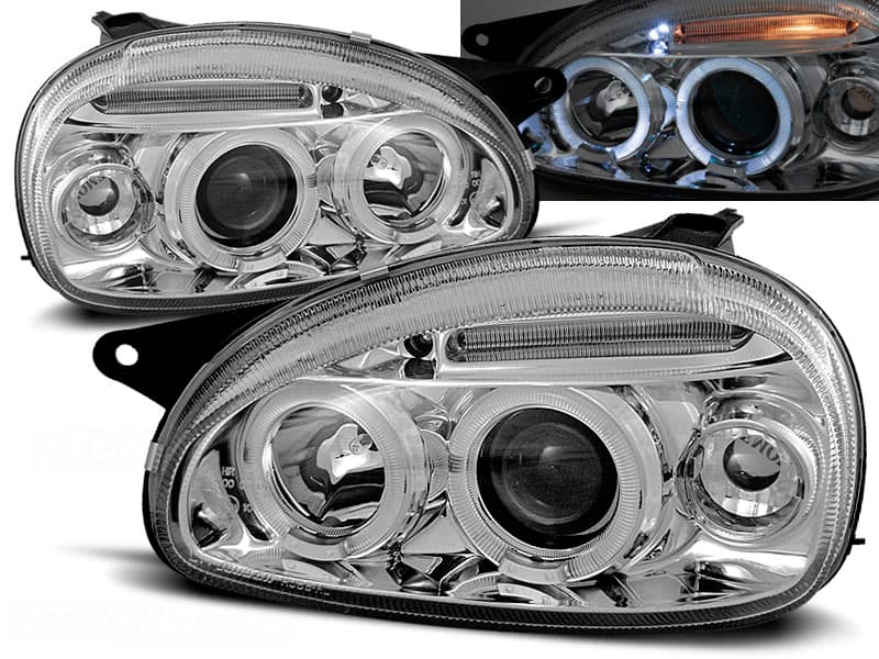 Predné svetlá Opel Corsa B 93-00 Angel Eyes Chrome - 26