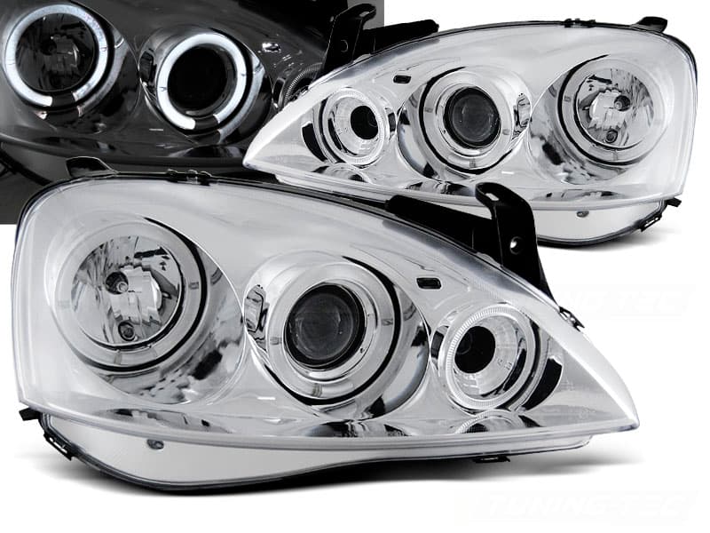 Predné svetlá Opel Corsa C 00-06 Angel Eyes Chrome - 28
