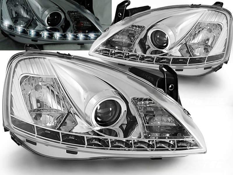 Predné svetlá Opel Corsa C 00-06 Devil Eyes Chrome