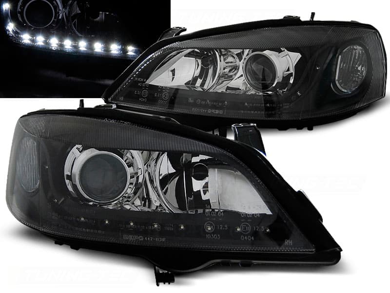 Predné svetlá Opel Astra G 97-04 Devil Eyes Black - 82
