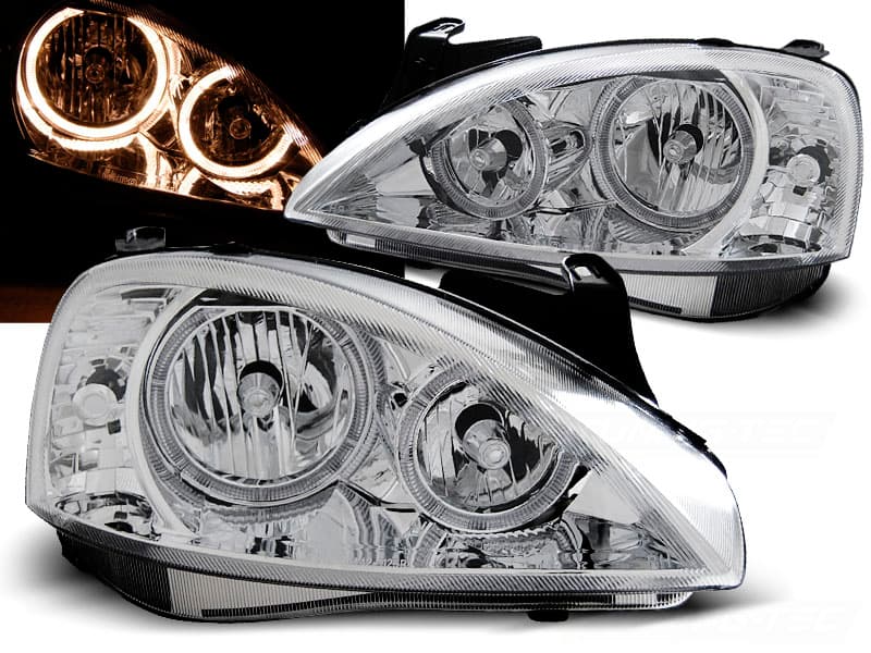 Predné svetlá Opel Corsa C 00-06 Angel Eyes Chrome - 92