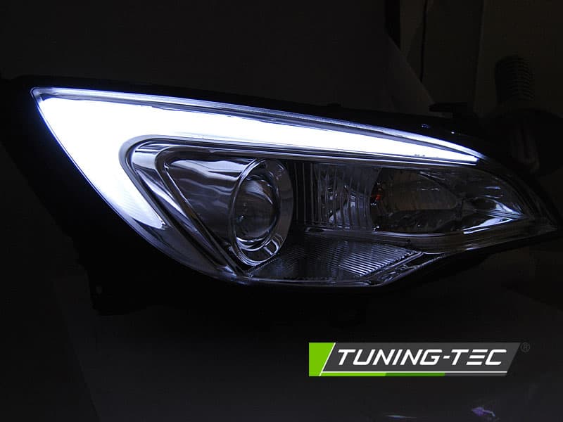 Predné svetlá Opel Astra J 10-15 Tube Light Chrome – náhľad 2
