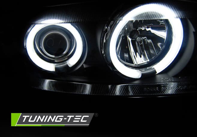 Predné svetlá Opel Vectra B 99-02 CCFL Angel Eyes Black – náhľad 3