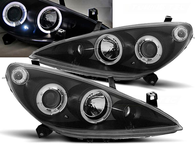 Predné svetlá Peugeot 307 Angel Eyes Black