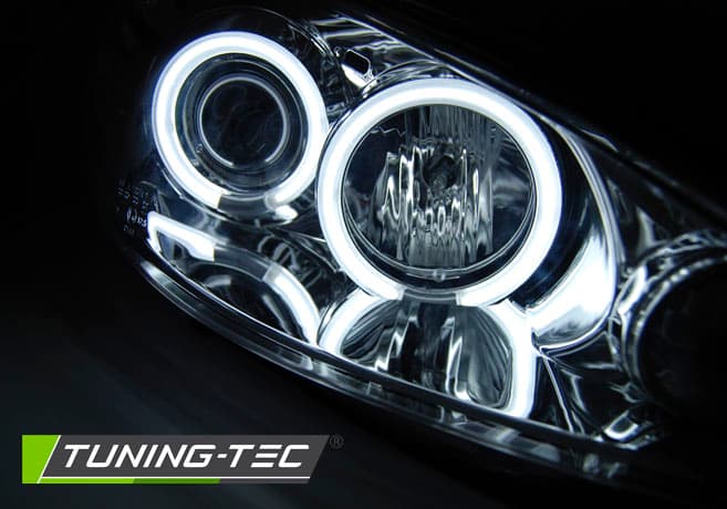 Predné svetlá Peugeot 206 02-08 CCFL Angel Eyes Chrome – náhľad 3