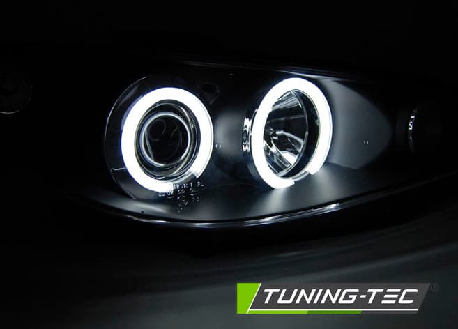 Predné svetlá Peugeot 206 02-08 CCFL Angel Eyes Black – náhľad 2