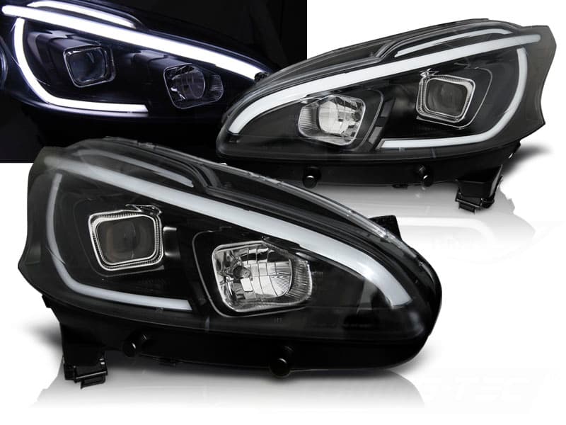 Predné svetlá Peugeot 208 12-15 Tube Light Black