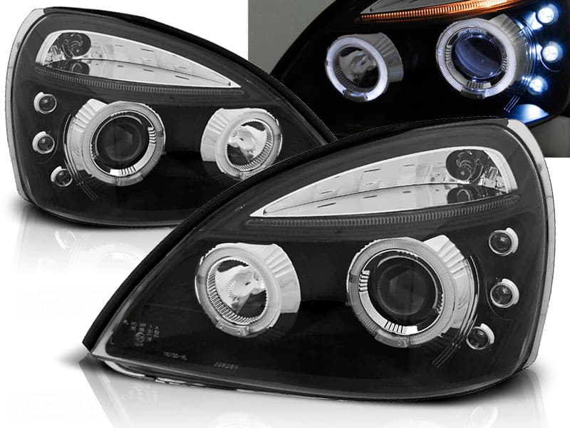 Predné svetlá Renault Clio 01-05 Angel Eyes Black