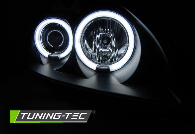 Predné svetlá Renault Clio 01-05 CCFL Angel Eyes Black – náhľad 3