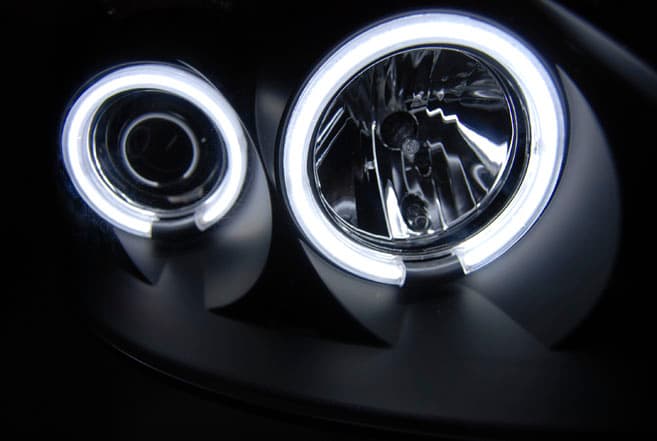 Predné svetlá Renault Clio 01-05 CCFL Angel Eyes Black – náhľad 4