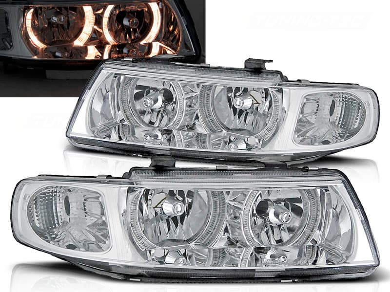 Predné svetlá Seat Leon/Toledo 99-04 Angel Eyes Chrome