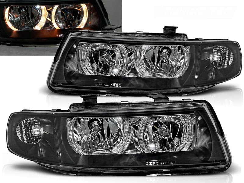 Predné svetlá Seat Leon Toledo 99-04 Angel Eyes Black
