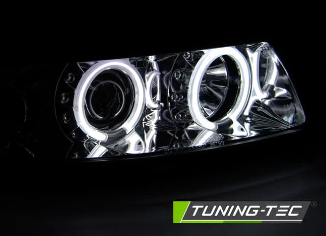 Predné svetlá Seat Toledo Leon 99-04 CCFL Angel Eyes Chrome – náhľad 2