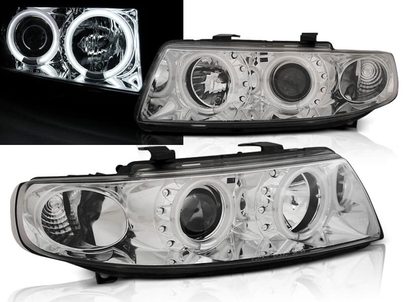 Predné svetlá Seat Toledo Leon 99-04 CCFL Angel Eyes Chrome