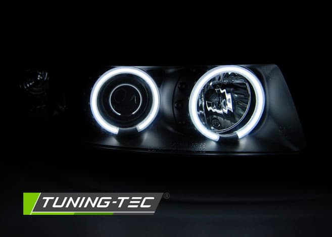 Predné svetlá Seat Toledo Leon 99-04 CCFL Angel Eyes Black – náhľad 3