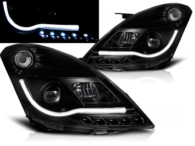 Predné svetlá Suzuki Swift 5 10-13 Tube Light Black