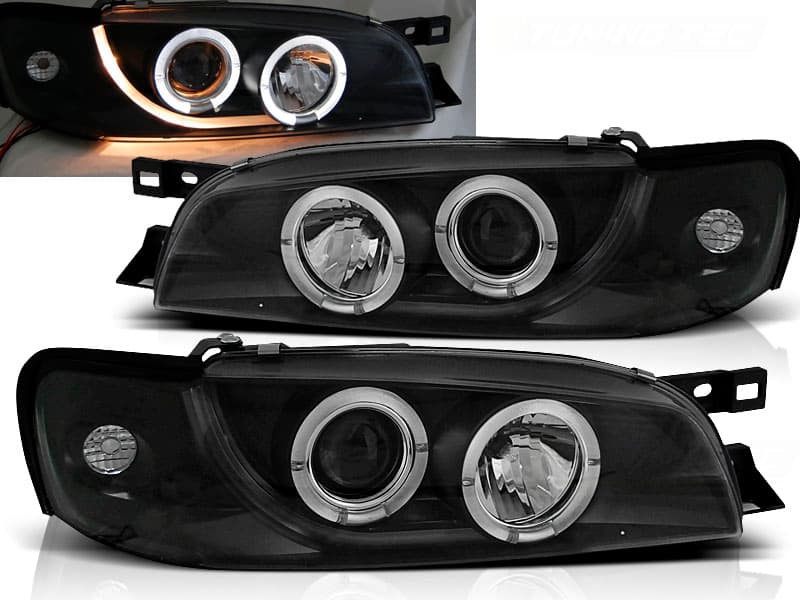 Predné svetlá Subaru Impreza 93-00 Angel Eyes Black