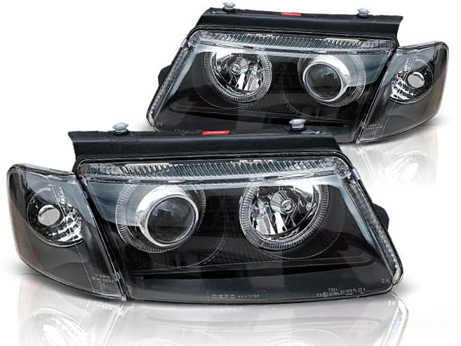 Predné svetlá VW Passat B5 FK Angel Eyes Black