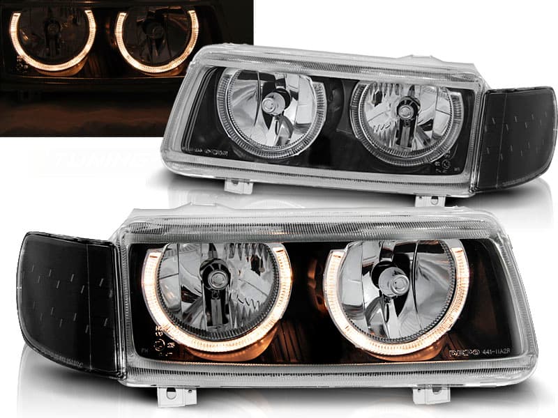 Predné svetlá VW Passat B4 93-97 Angel Eyes Black