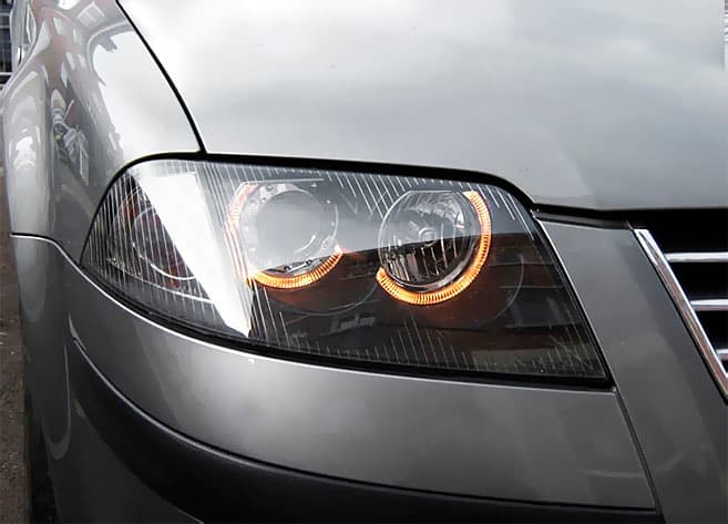 Predné svetlá VW Passat B5 3BG 00-05 Angel Eyes Black – náhľad 2