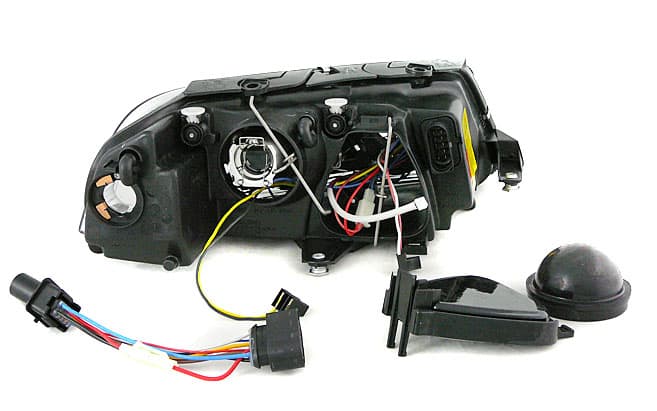 Predné svetlá VW Passat B5 3BG 00-05 Angel Eyes Black – náhľad 4