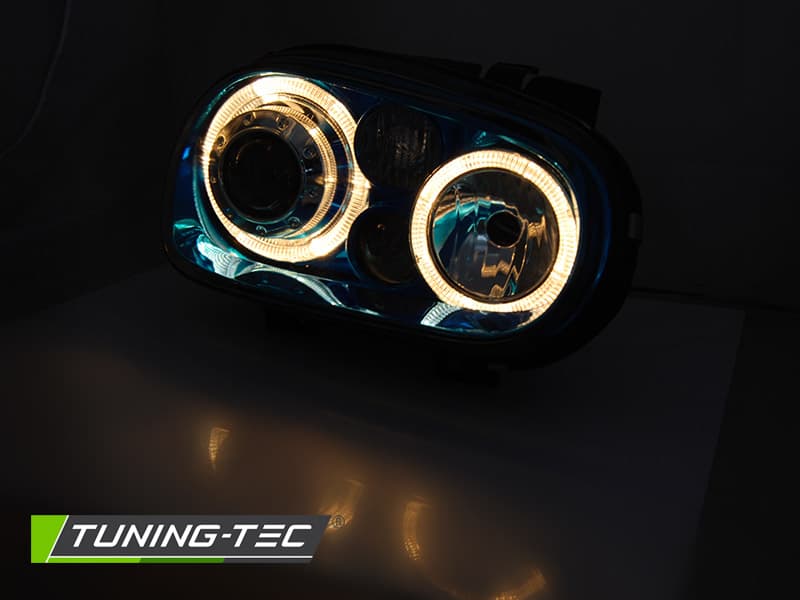 Predné svetlá VW Golf 4 97-03 Angel Eyes Blue – náhľad 4