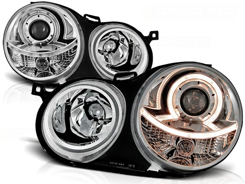 Predné svetlá VW Polo 9N 01-05 Angel Eyes Chrome