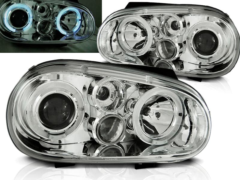 Predné svetlá VW Golf 4 97-03 Angel Eyes Chrome
