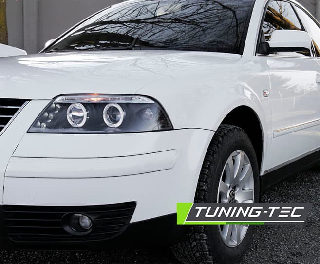 Predné svetlá VW Passat B5 3BG Angel Eyes Black – náhľad 2
