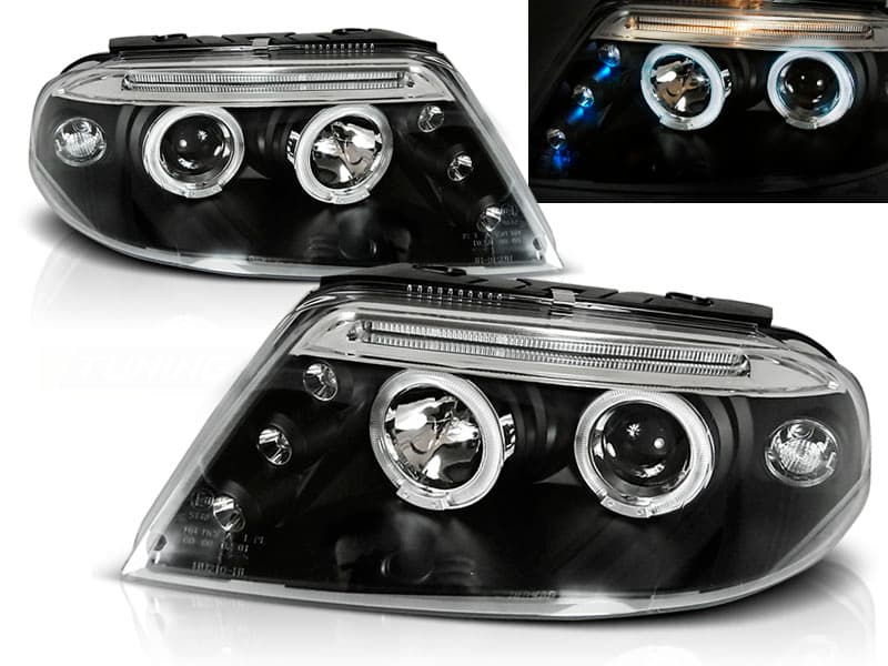 Predné svetlá VW Passat B5 3BG Angel Eyes Black