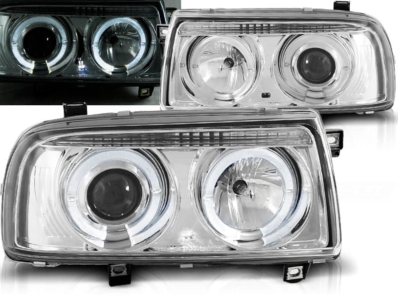 Predné svetlá VW Vento 92-98 Angel Eyes Chrome