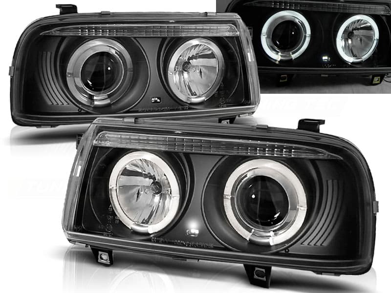 Predné svetlá VW Vento 92-98 Angel Eyes Black
