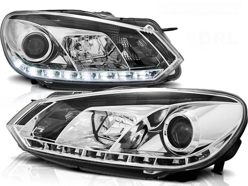 Predné svetlá VW Golf 6 DRL Devil Eyes Chrome