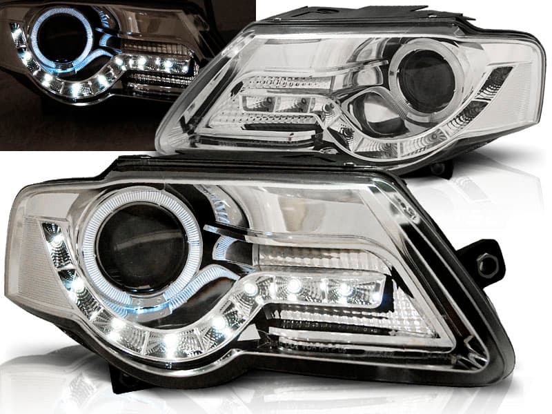 Predné svetlá VW Passat B6 3C 05-10 Devil Eyes Chrome
