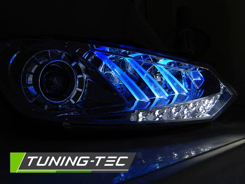 Predné svetlá VW Golf 6 s homologizovaným denným svietením Chrome – náhľad 3