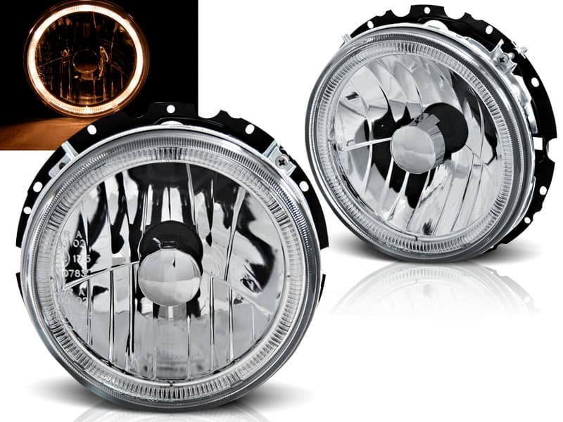 Predné svetlá VW Golf 1 74-83 Angel Eyes Chrome