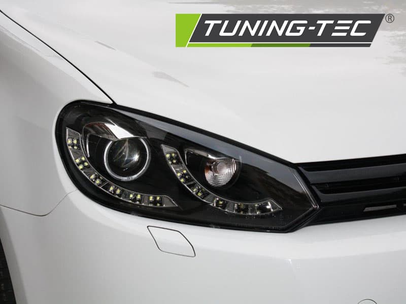 Predné svetlá VW Golf 6 Dual DRL Black – náhľad 3