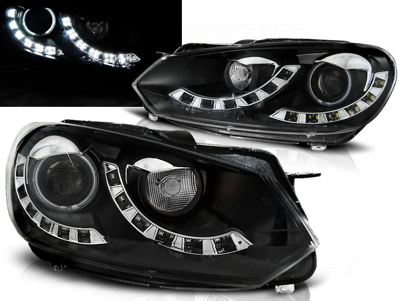 Predné svetlá VW Golf 6 Dual DRL Black