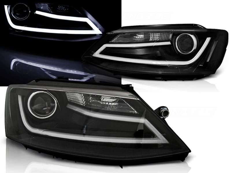 Predné svetlá VW Jetta 6 11-18 Tube Light Black