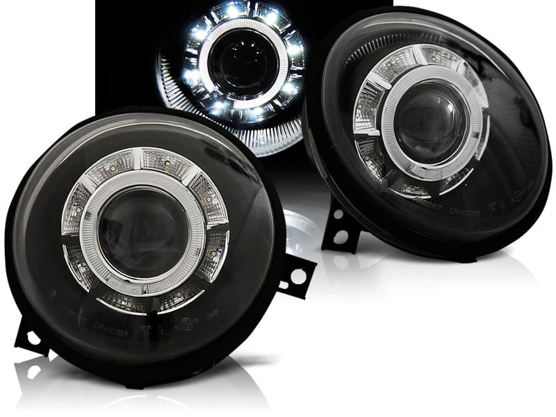 Predné svetlá VW Lupo 98-05 Angel Eyes Black