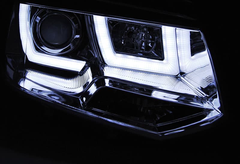 Predné svetlá VW T5.1 10-15 U-TYPE Chrome – náhľad 3