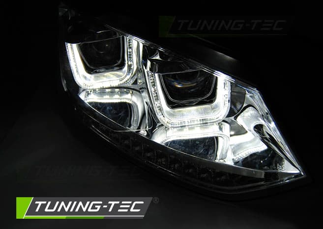 Predné svetlá VW Polo 6R 09-14 U-Type Dynamic Chrome – náhľad 2