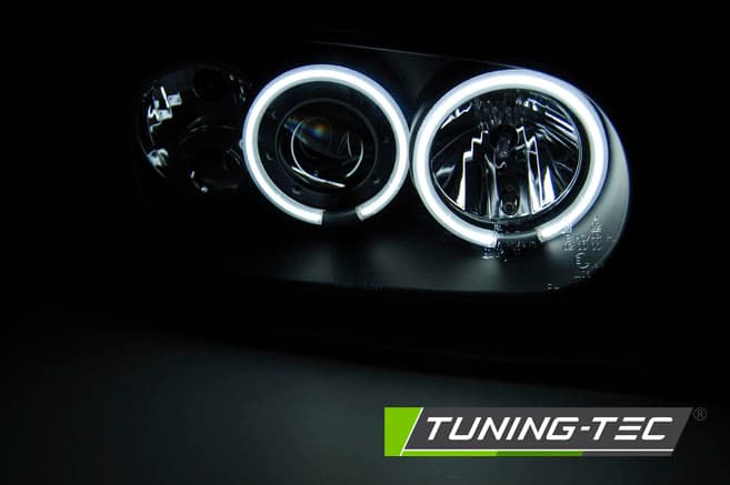 Predné svetlá VW Golf 4 CCFL Angel Eyes Black – náhľad 2