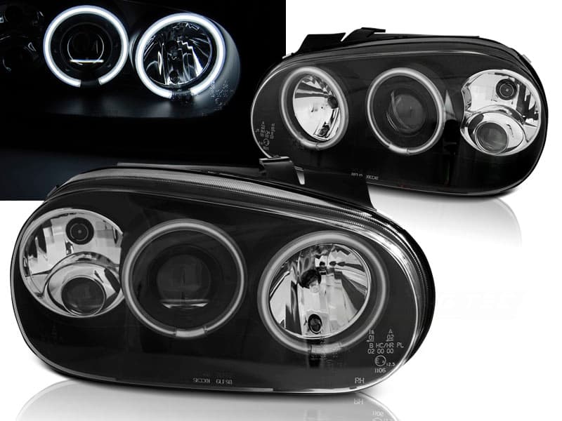 Predné svetlá VW Golf 4 CCFL Angel Eyes Black