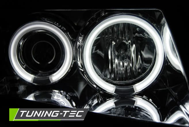 Predné svetlá VW Passat B5 CCFL Angel Eyes Chrome – náhľad 3