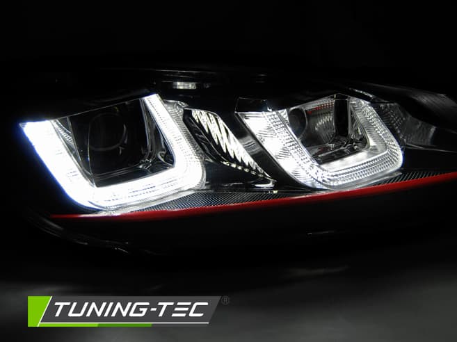 Predné svetlá VW Golf 6 U-Type Red Line Black – náhľad 2