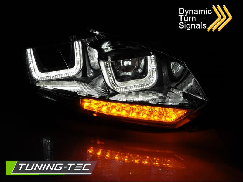 Predné svetlá VW Golf 6 U-Type LED Dynamic Chrome – náhľad 3