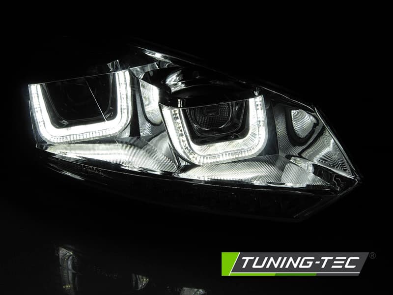 Predné svetlá VW Golf 6 U-Type LED Dynamic Chrome – náhľad 5